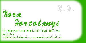 nora hortolanyi business card